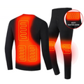 Conjunto de roupa interior térmica comprida aquecida para homem, alimentação USB, costuras planas