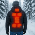 Men's Heated Puffer Winter Jacket, Adjustable Temperature Control And Built-In Hood
