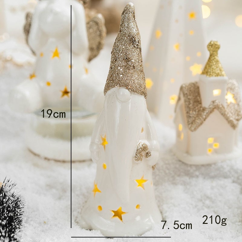 Árbol de Navidad de cristal para sobremesa con iluminación integrada, bombillas LED y estrella en la parte superior