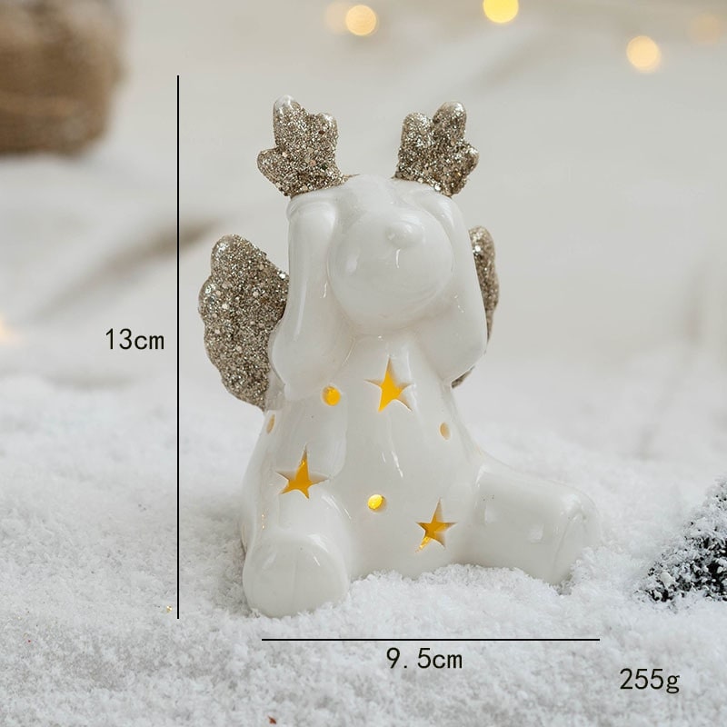 Árbol de Navidad de cristal para sobremesa con iluminación integrada, bombillas LED y estrella en la parte superior