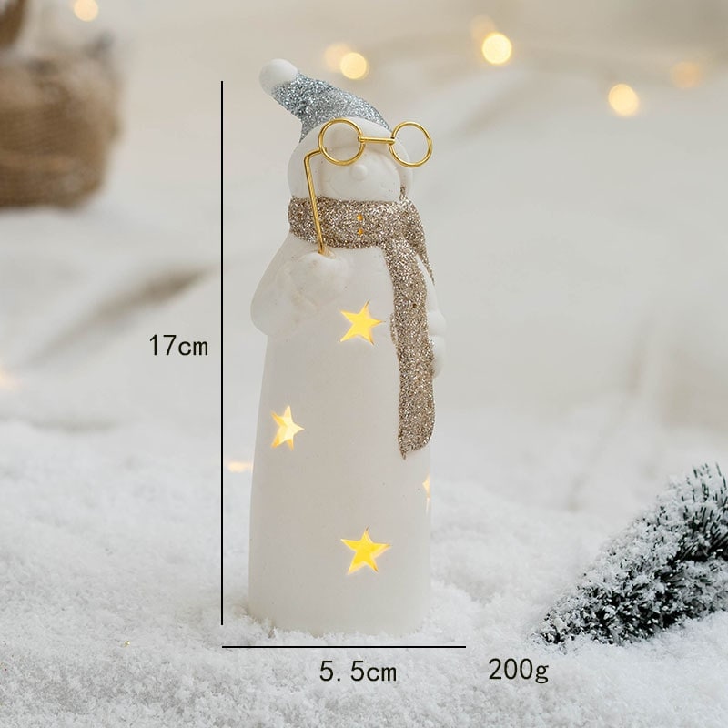 Árbol de Navidad de cristal para sobremesa con iluminación integrada, bombillas LED y estrella en la parte superior