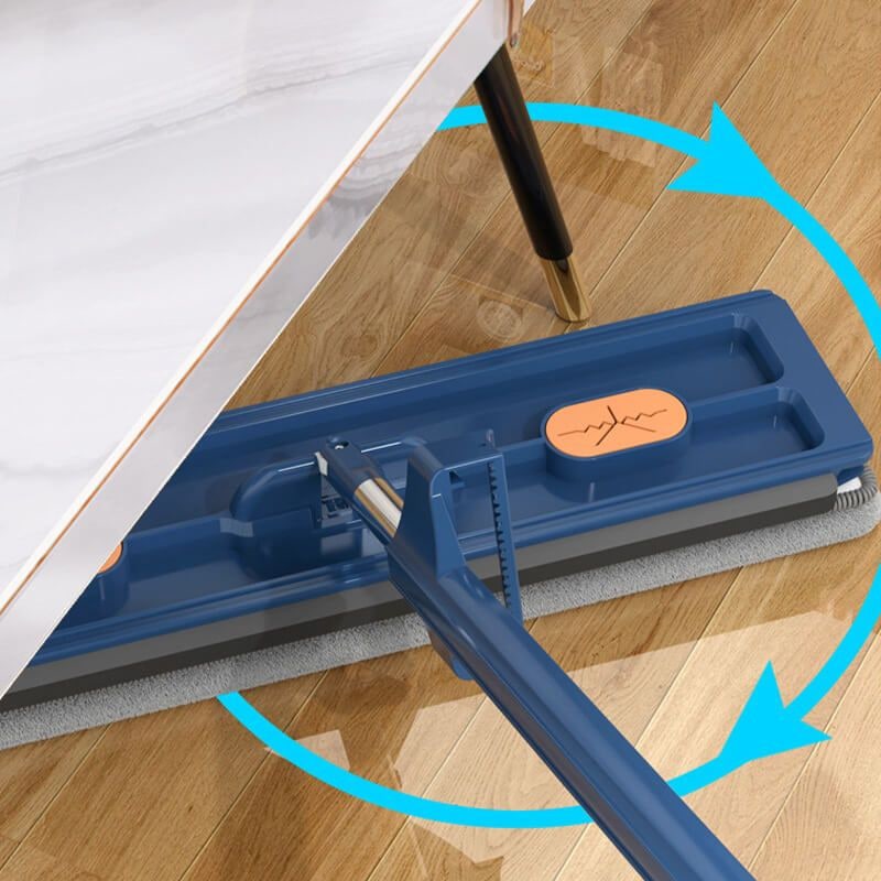 Microfiber Flat Mop System, Self Wringing Mechanism, Collapsible Cleaning Bucket
