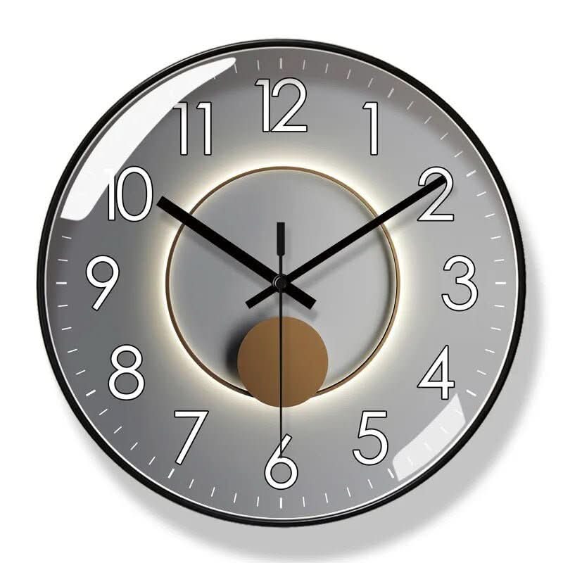 NordicTime Black Wall Clock With High-Contrast Dial and Precise Timekeeping