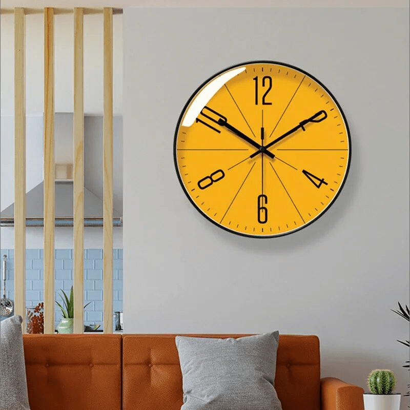 NordicTime Black Wall Clock With High-Contrast Dial and Precise Timekeeping