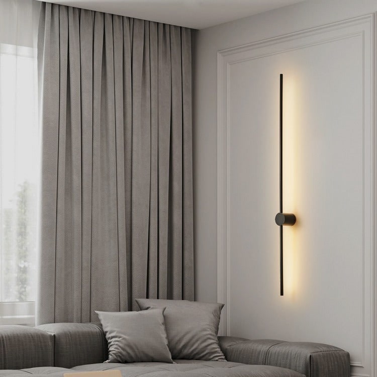 Modern, lineáris LED fali lámpa közvetett háttérvilágítással, kortárs dizájn