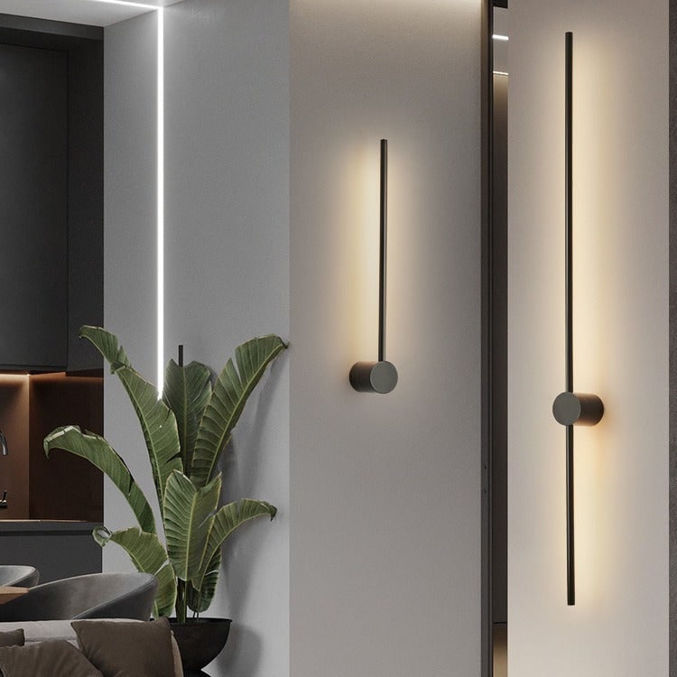 Modern, lineáris LED fali lámpa közvetett háttérvilágítással, kortárs dizájn