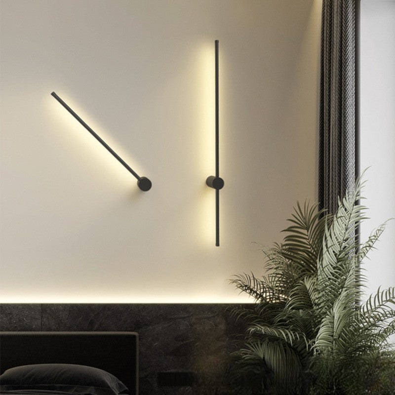 Modern, lineáris LED fali lámpa közvetett háttérvilágítással, kortárs dizájn