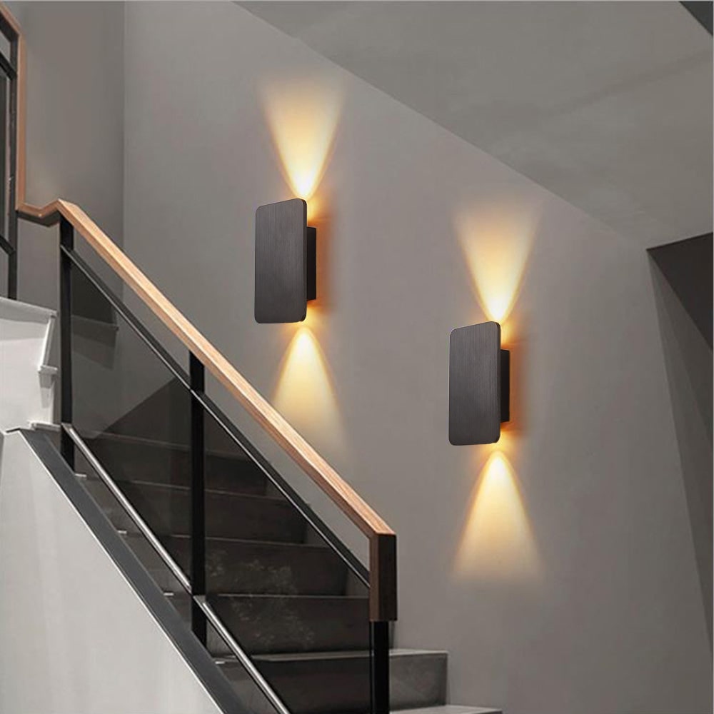 Modern Rectangular Metal Wall Sconce Flush Mount LED Lighting Bidirectional Design