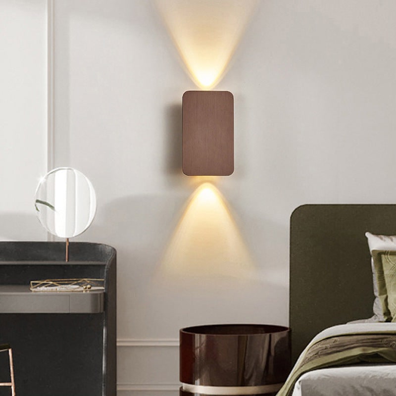 Modern Rectangular Metal Wall Sconce Flush Mount LED Lighting Bidirectional Design