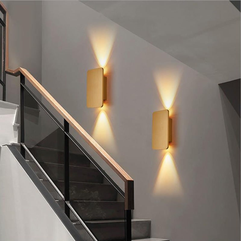 Modern Rectangular Metal Wall Sconce Flush Mount LED Lighting Bidirectional Design