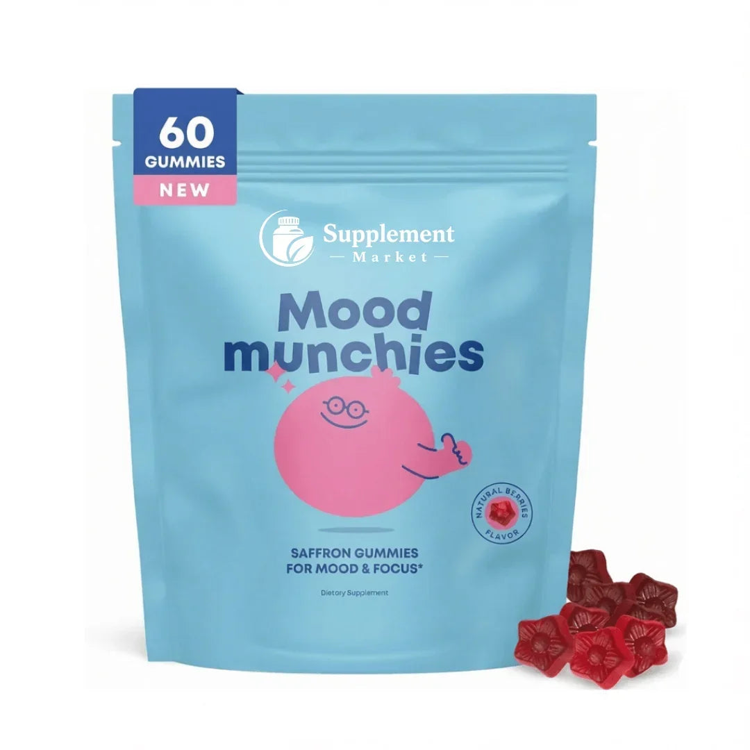 Mood Munchies, gommes au safran pour enfants, calme, concentration et équilibre
