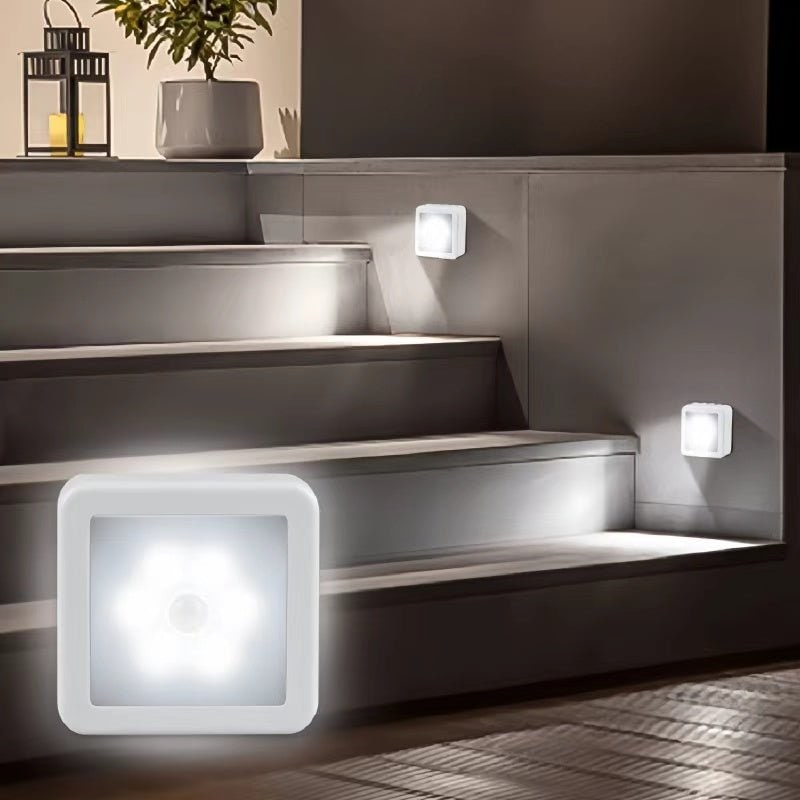 Nachtlicht mit Bewegungssensor — 6 LED-Leuchtmittel, batteriebetrieben, zur Wandmontage zum Aufkleben