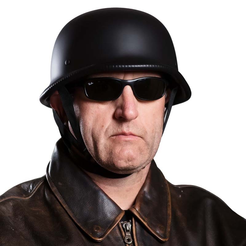 German Style Half Helmet — Quick Release Buckle, Open Face & Adjustable Chin Strap