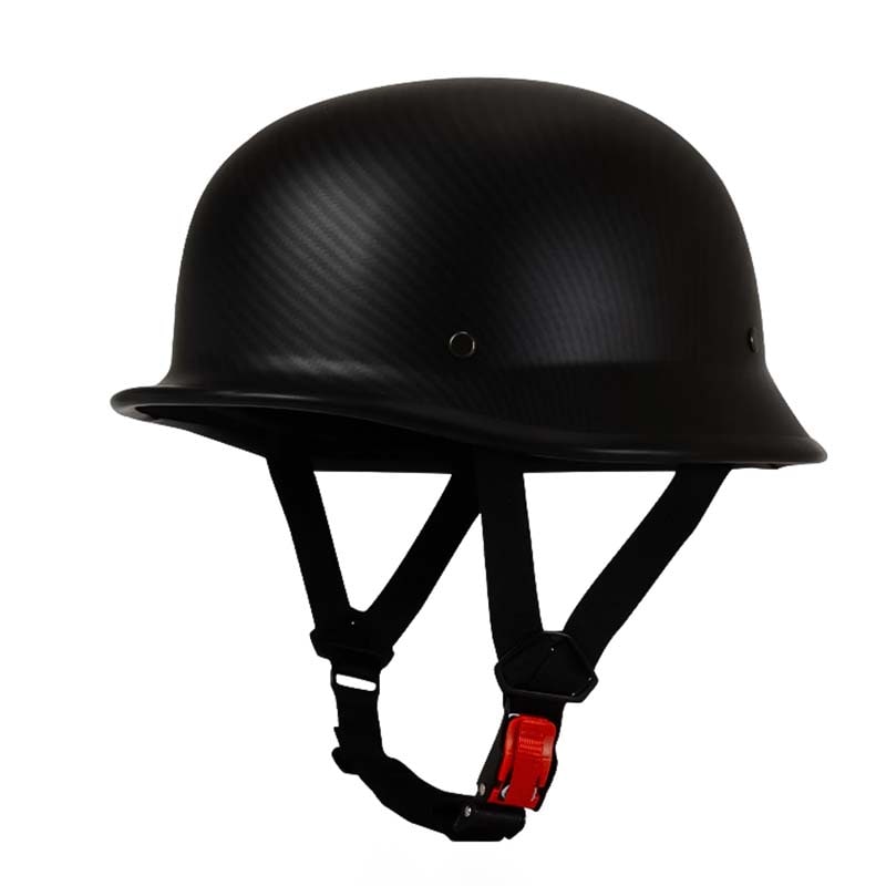 German Style Half Helmet — Quick Release Buckle, Open Face & Adjustable Chin Strap