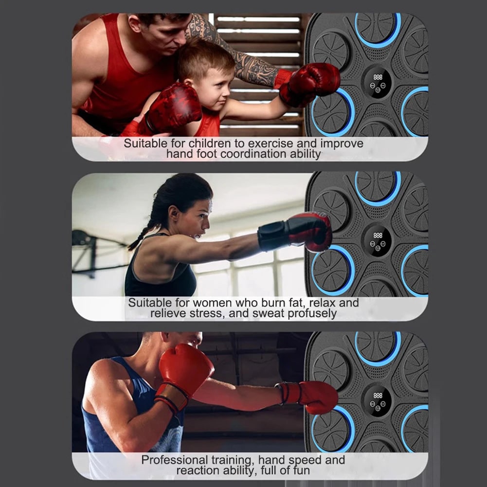 Electronic Wireless Boxing Machine Wall Mounted Led 6 Pad Music Trainer