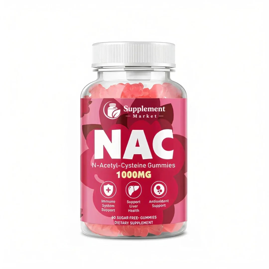NAC 1000mg-gummies — antioxidantstöd samt stöd för lever och andningsvägar