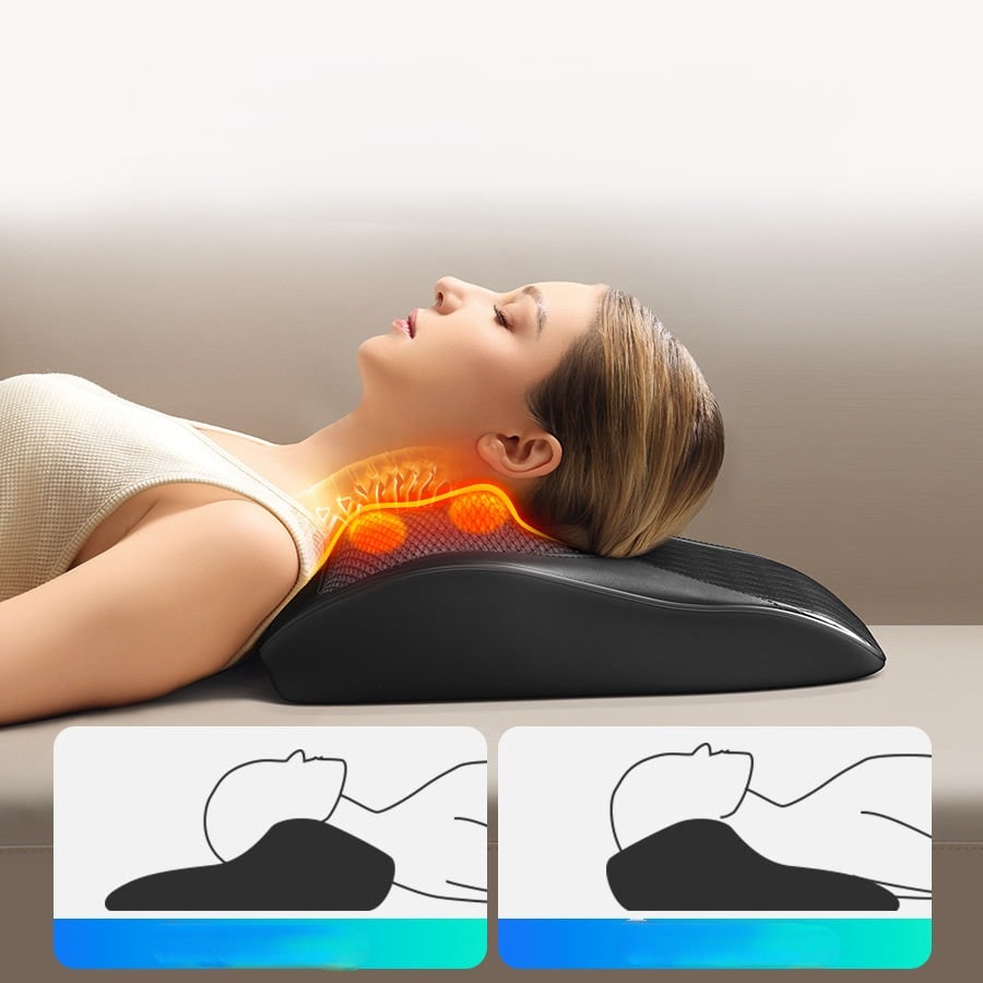 Professzionális nyakmasszírozó párna - forgó shiatsu masszázsfejekkel és infravörös hővel