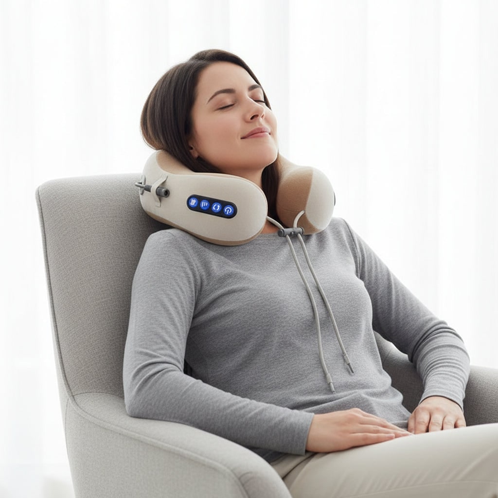 Rechargeable U-Shaped Neck & Shoulder Heating Massage Pillow