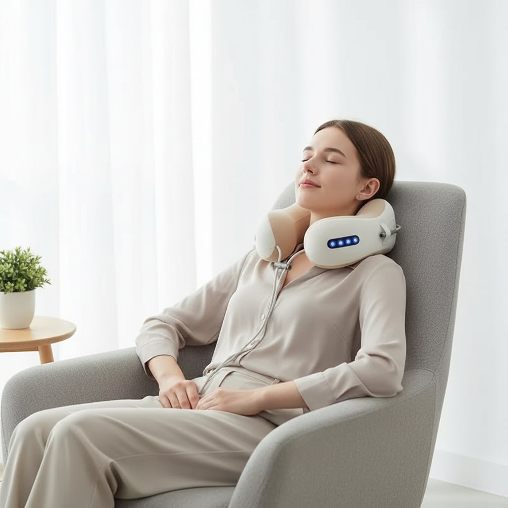 Rechargeable U-Shaped Neck & Shoulder Heating Massage Pillow