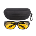 Gafas amarillas antirreflejo para conducir de noche - Estuche de viaje envolvente