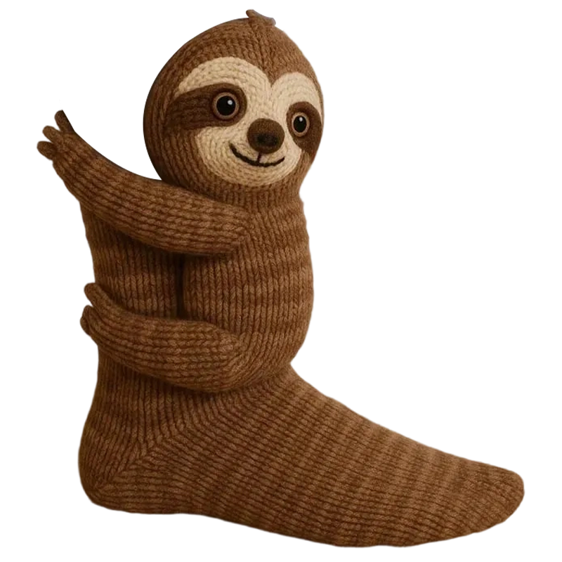 Animal Character Socks Plush 3D Crew Length Ribbed Knit Novelty