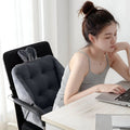 Tufted Plush Velvet Office Chair Cushion, Integrated Backrest, Thick Padding