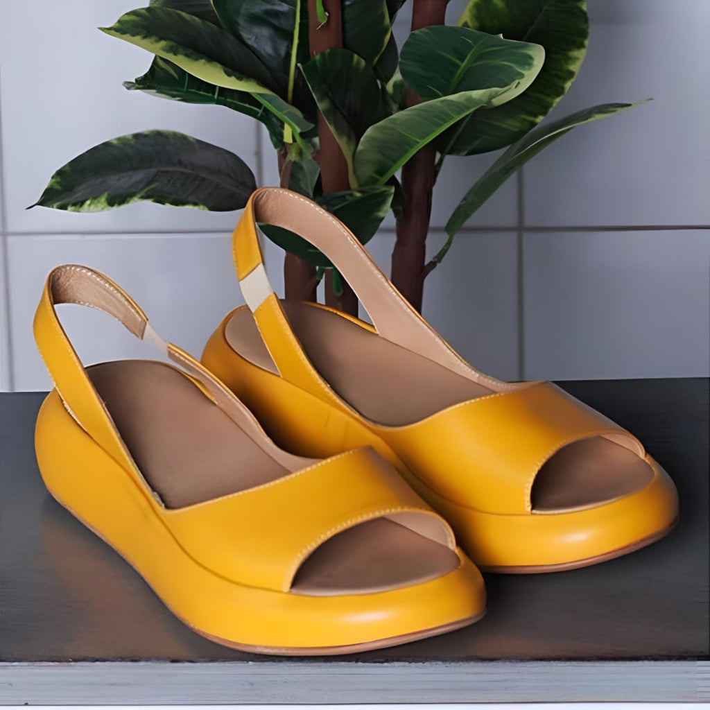 Slingbacksandalen met open teen - damesmodel met zacht platform, gemakkelijk aan te trekken en dikke zool