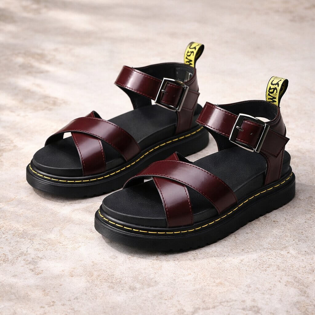 Stylish and Comfortable Women's Leather Platform Sandals | ribuella