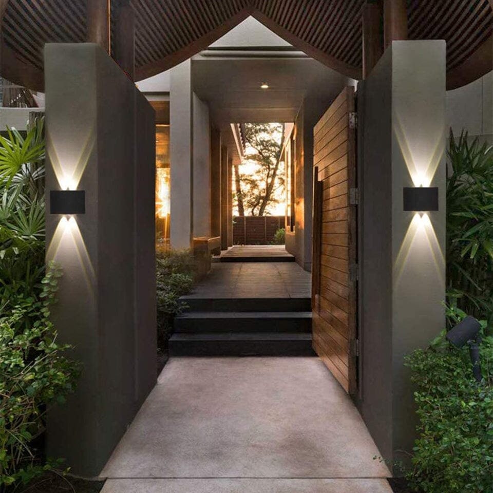 Outdoor LED Wall Sconce, Up And Down Lighting, Slim Weatherproof Design