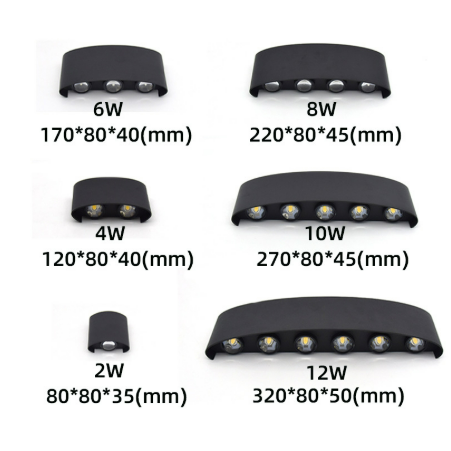 Outdoor LED Wall Sconce, Up And Down Lighting, Slim Weatherproof Design