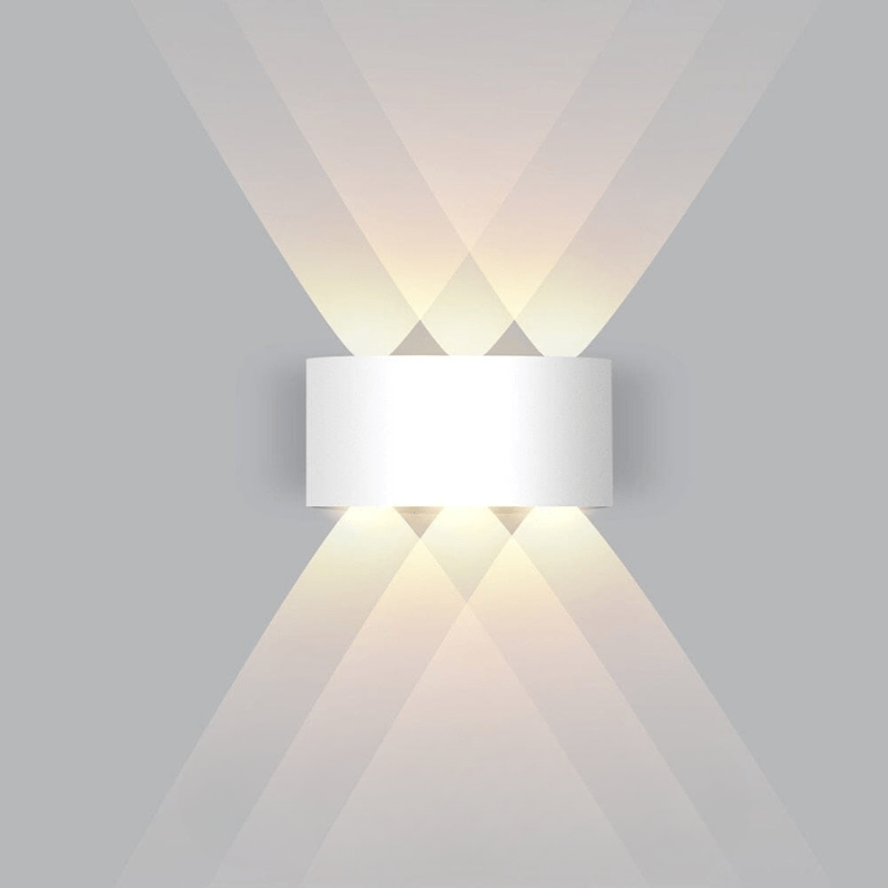 Modern Curved Outdoor Sconce — Waterproof LED, Dual Beam Uplight Downlight