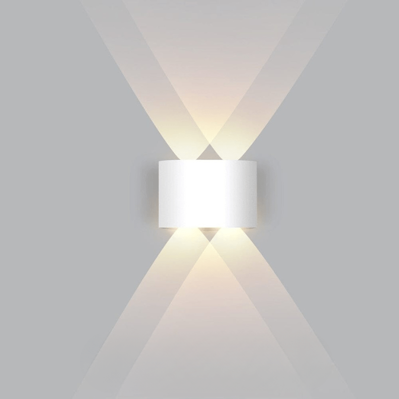 Modern Curved Outdoor Sconce — Waterproof LED, Dual Beam Uplight Downlight