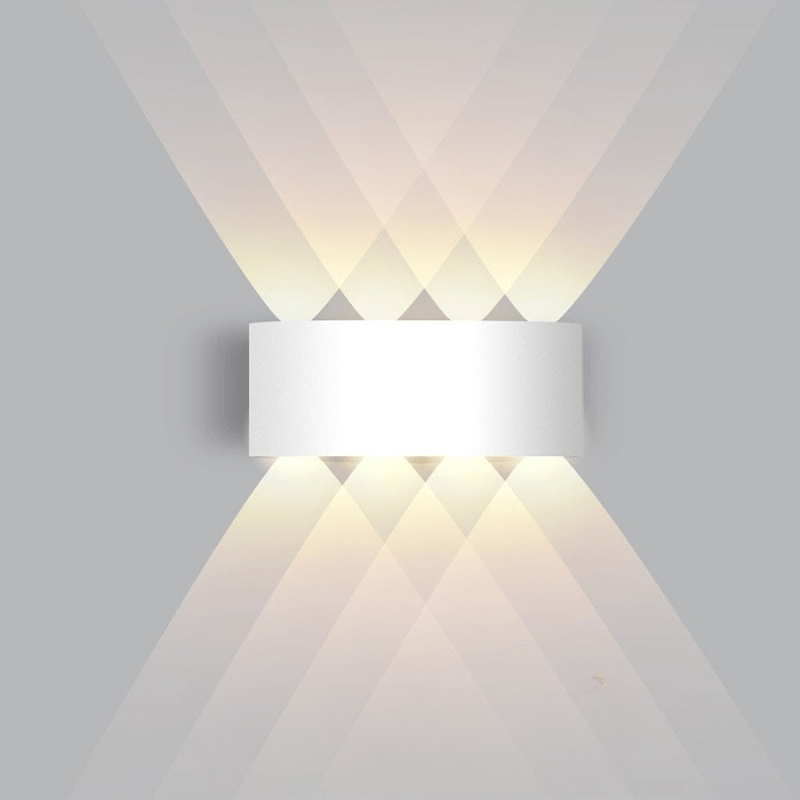 Modern Curved Outdoor Sconce — Waterproof LED, Dual Beam Uplight Downlight