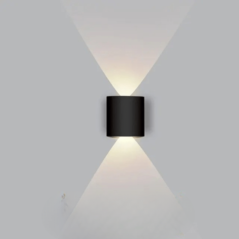 Modern Curved Outdoor Sconce — Waterproof LED, Dual Beam Uplight Downlight