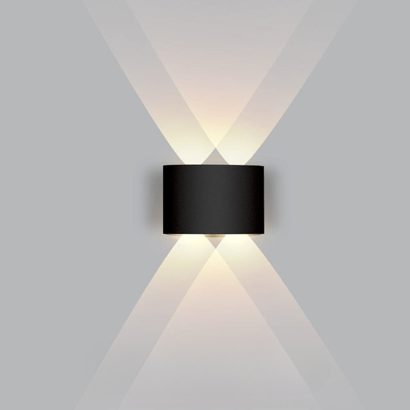 Modern Curved Outdoor Sconce — Waterproof LED, Dual Beam Uplight Downlight