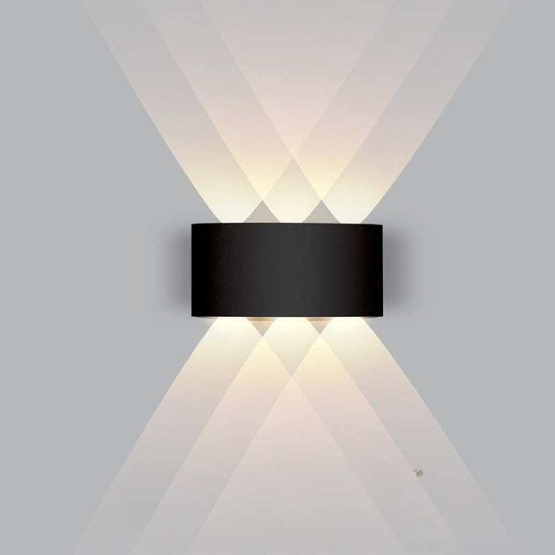 Modern Curved Outdoor Sconce — Waterproof LED, Dual Beam Uplight Downlight