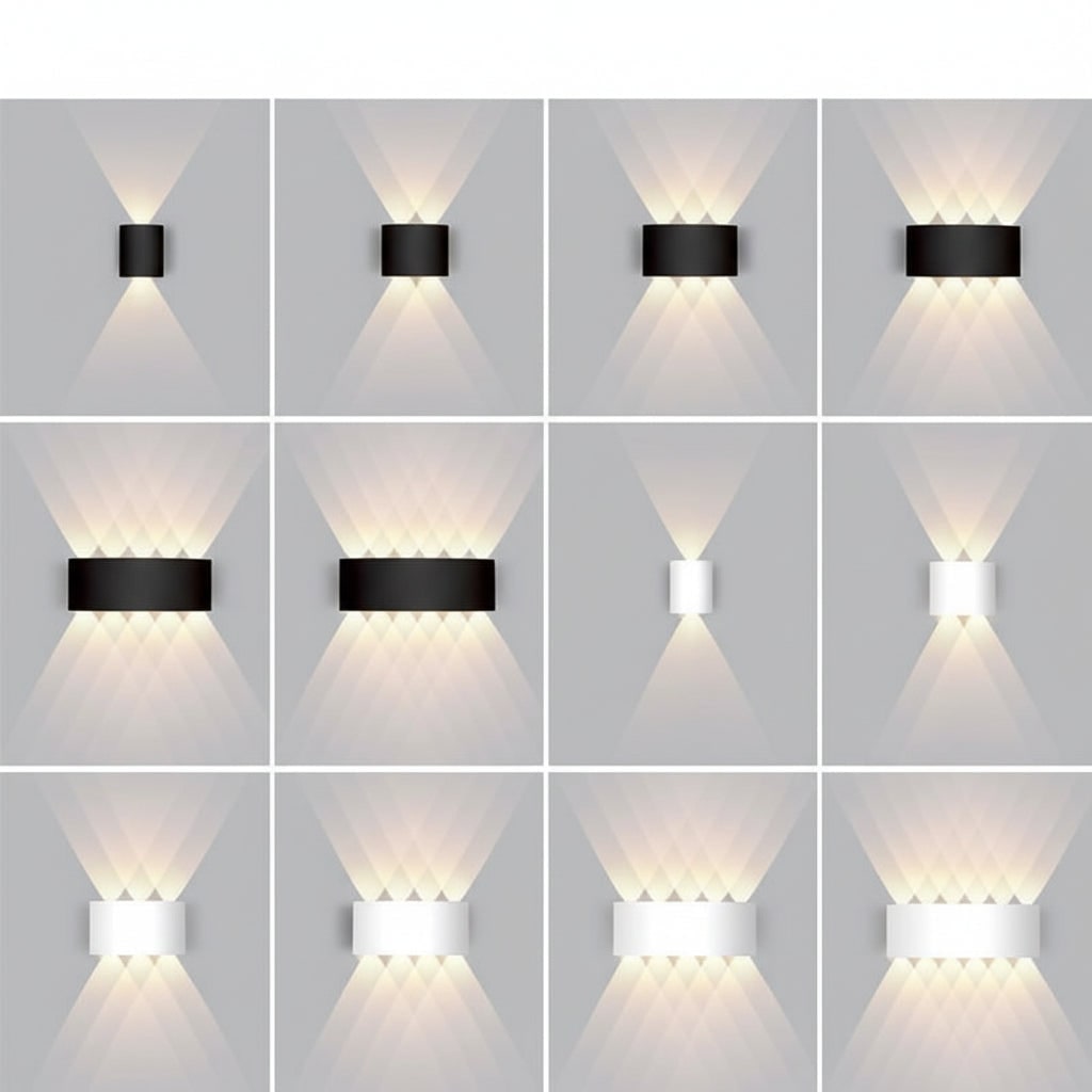 Modern Curved Outdoor Sconce — Waterproof LED, Dual Beam Uplight Downlight