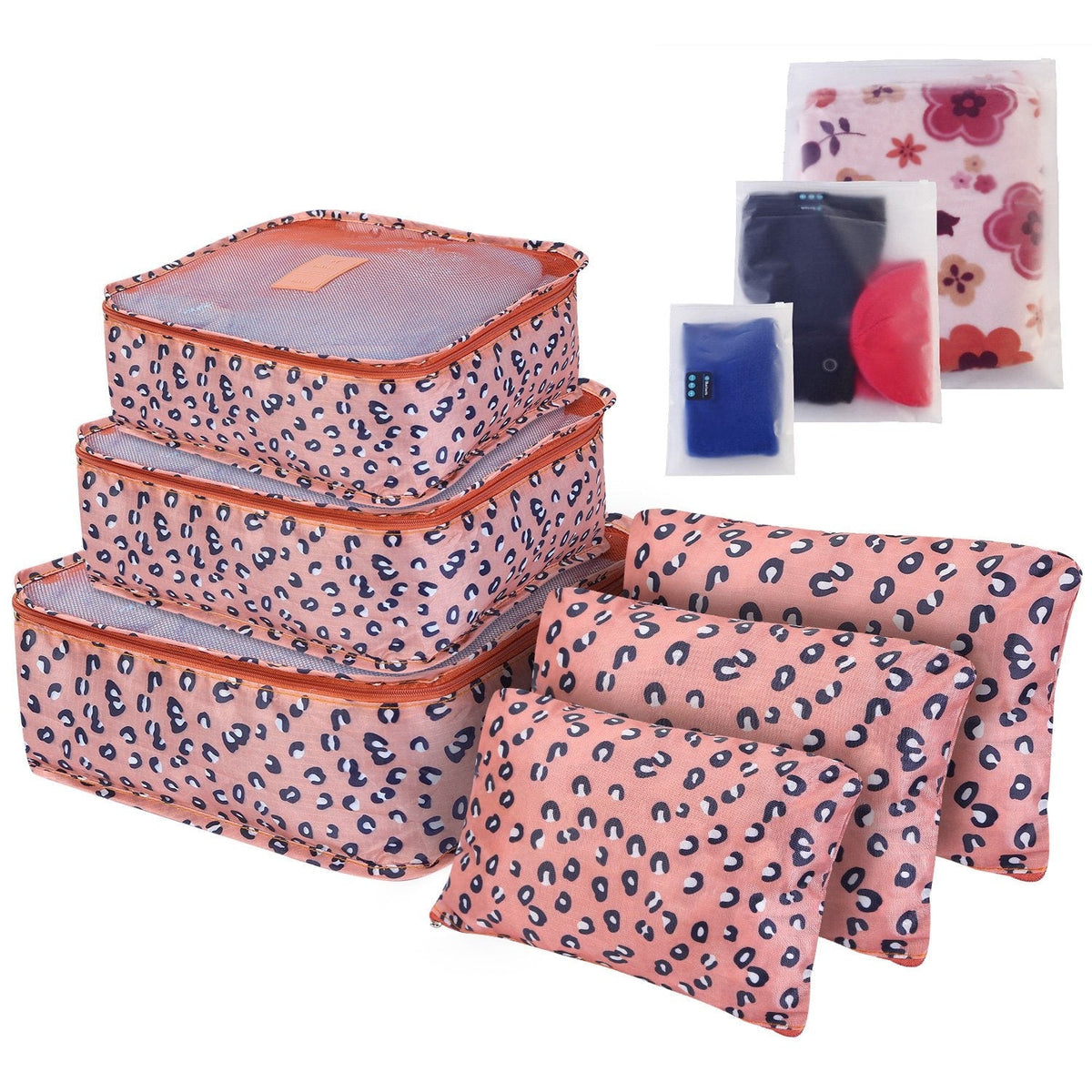 Ensemble de 6 cubes de rangement et sacs de compression : tailles graduées, pochettes compartimentées