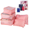 Set van 6 packing cubes en compressiezakken: oplopende maten, zakken met meerdere compartimenten