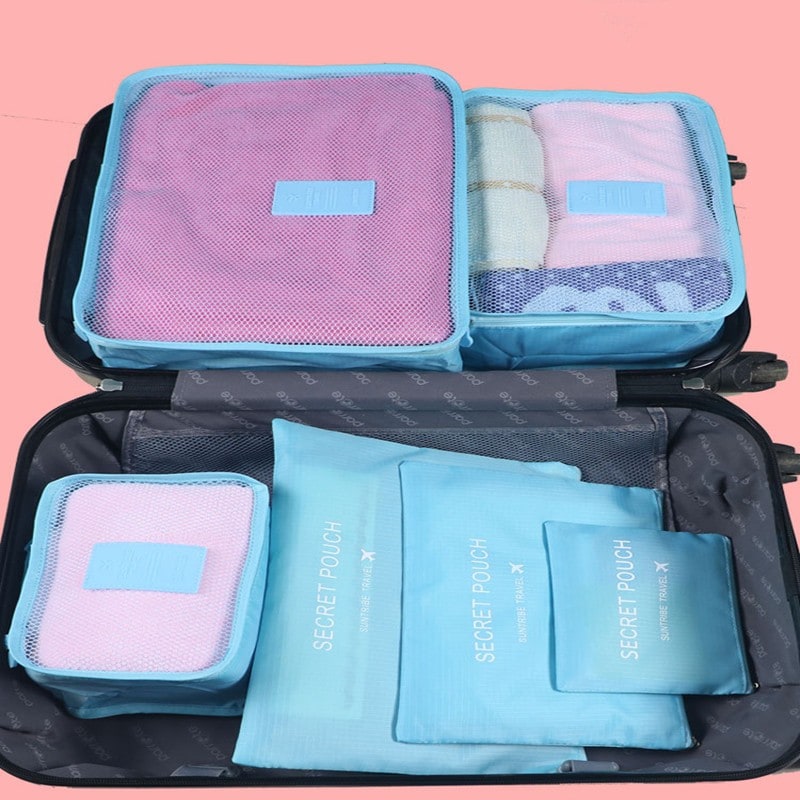 6-Piece Lightweight Packing Cubes Breathable Mesh Panels Travel Organizer Set