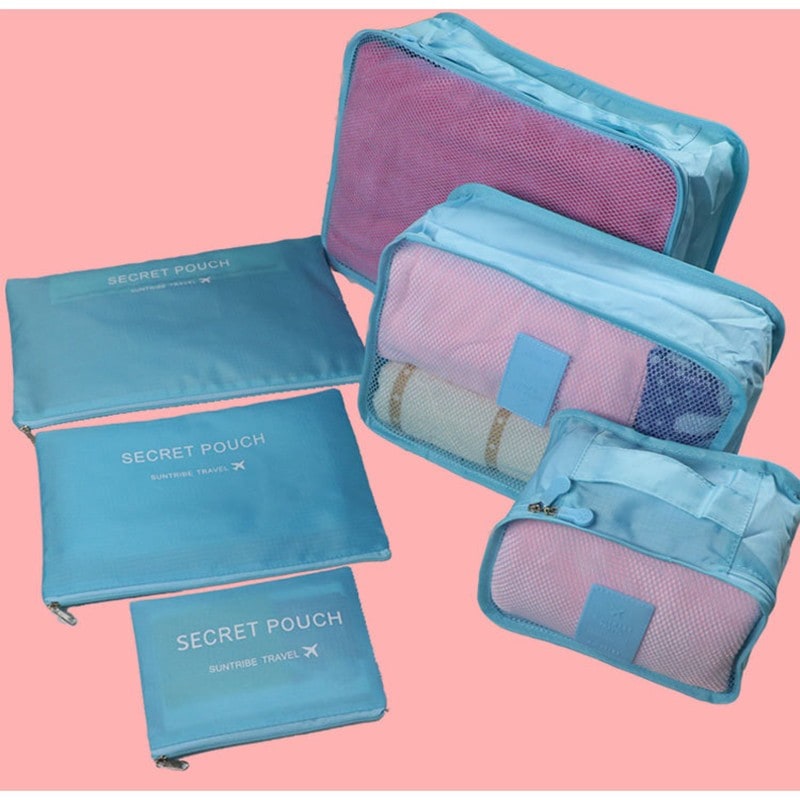 6-Piece Lightweight Packing Cubes Breathable Mesh Panels Travel Organizer Set