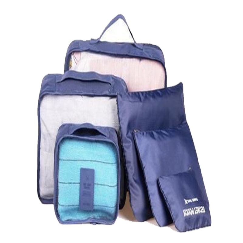 6-Piece Lightweight Packing Cubes Breathable Mesh Panels Travel Organizer Set
