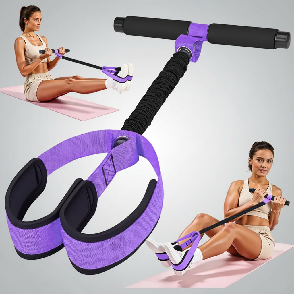 Pedal Resistance Band — Foam Handlebar Padded Foot Straps Metal Connectors