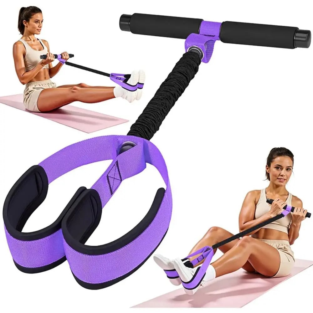 Pedal Resistance Band — Foam Handlebar Padded Foot Straps Metal Connectors