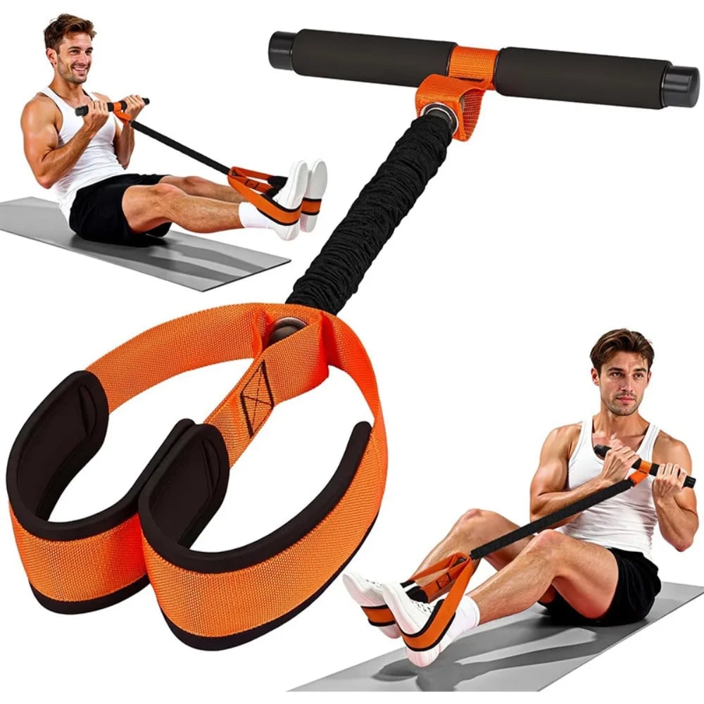 Pedal Resistance Band — Foam Handlebar Padded Foot Straps Metal Connectors