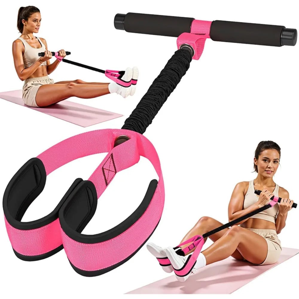 Pedal Resistance Band — Foam Handlebar Padded Foot Straps Metal Connectors