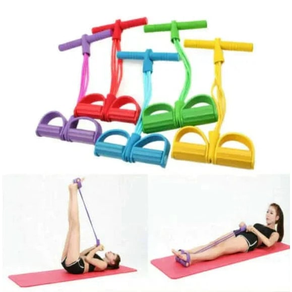 Lightweight Portable Foot Pedal Resistance Band, Contoured Foam Handles, Foot Stirrups