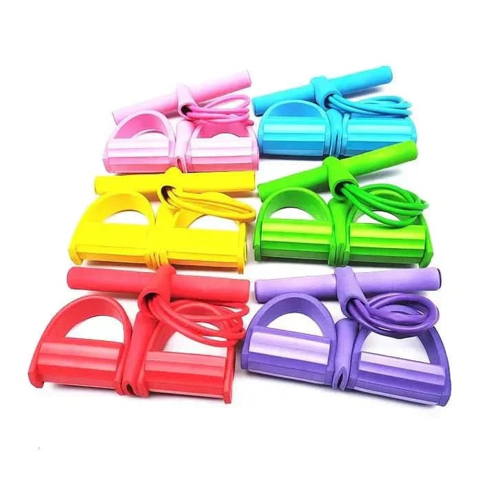 Lightweight Portable Foot Pedal Resistance Band, Contoured Foam Handles, Foot Stirrups