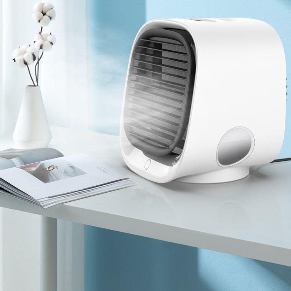 Portable Personal Air Cooler Fan Space Saving Design Quick Airflow Desk Cooling