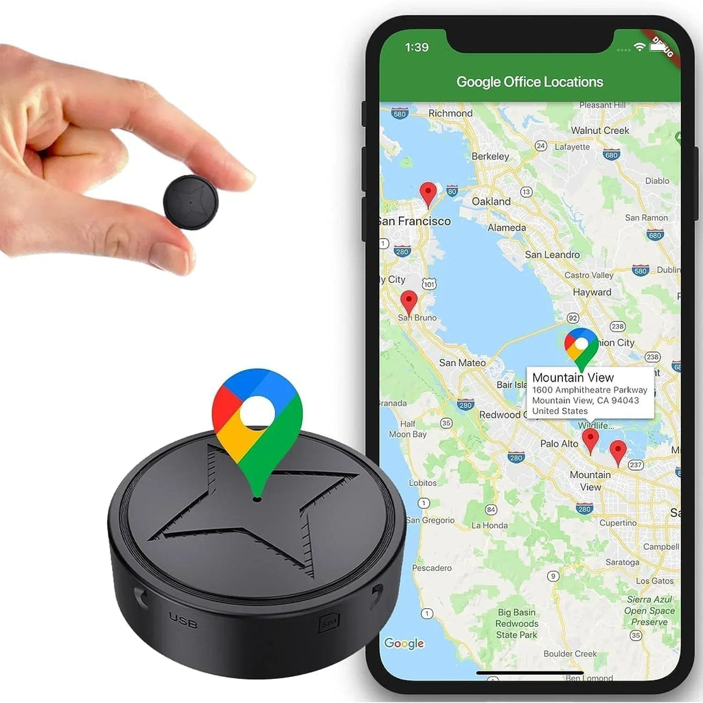 Kompakt mágneses GPS-nyomkövető valós idejű követéssel, SIM-kártyahellyel, hordozható